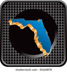 florida state shape on checkered web icon