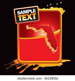 florida state shape on gold and red grunge web template
