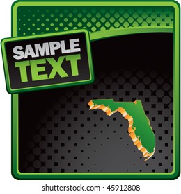 florida state shape on green and black halftone template