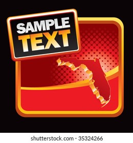 florida state shape on halftone orange stylized banner