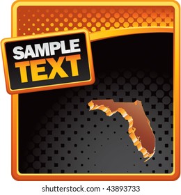 florida state shape on orange and black halftone template