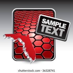 florida state shape on red cracked banner