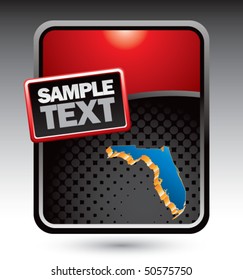 florida state shape on red stylized template
