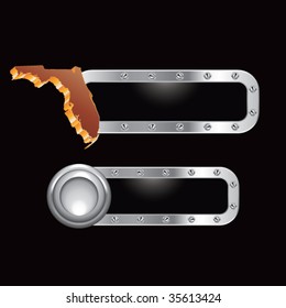 florida state shape on silver metal banners