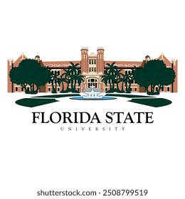 Arquivado do original em 15 de julho de 2012 "Florida State University main architecture vetor file for print on shirts" . Palm tree clip art em frente da flórida state college america. fonte e ilustração de água