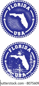 Florida State USA Distressed Stamps