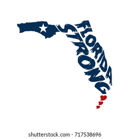 Florida Strong Map Logo Grunge Design