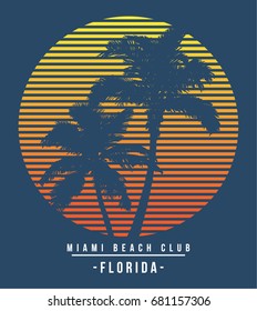 florida summer sun vector illustration for t-shirt and other uses