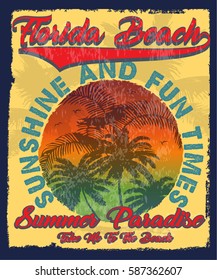 Florida summer tee graphic design