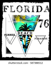 Florida summer tee graphic design