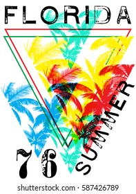 Florida summer tee graphic design