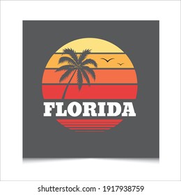 Florida sun see beach  t-shirt graphic logo design