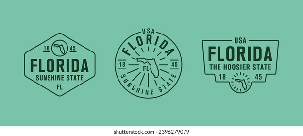 Florida - Sunshine State. Florida state logo, label, poster. Vintage poster. Print for T-shirt, typography. Vector illustration