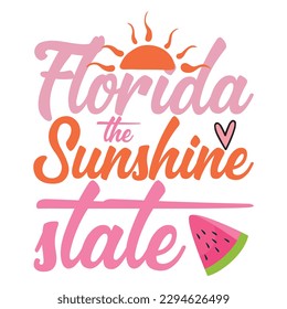 Florida the sunshine state with sun