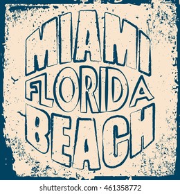 Florida surf typography, t-shirt graphics,  Stock Vector Illustration.