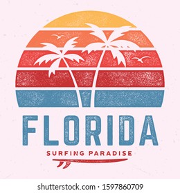 Florida Surfing Paradise - Tee Design For Printing