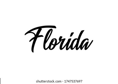 Florida Text Design Vector Calligraphy Typography Stock Vector (Royalty ...