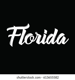 Florida Text Design Vector Calligraphy Typography Stock Vector (Royalty ...