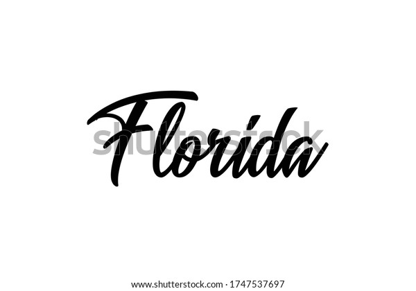 Florida Text Design Vector Calligraphy Typography Stock Vector (Royalty ...