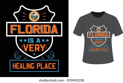  Florida T-Shirt design, retro, t-shirt, mug, bag, cup design for printing