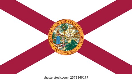 Florida US State Flag Vector Illustration