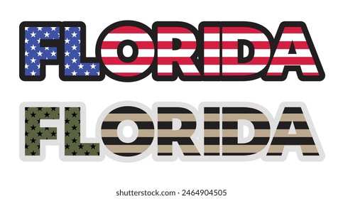 Florida USA america state flag vector text emblem