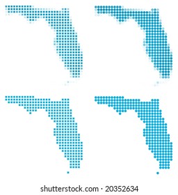 Florida (USA) map mosaic set. Isolated on white background.