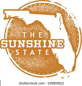 Florida USA Sunshine State Travel and Vacation Rubber Stamp