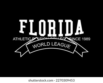 florida varsity, design t-shirt streetwear clothing, vector typography, perfect for modern apparel