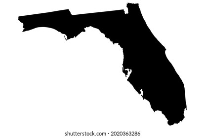 Florida vector black map silhouette