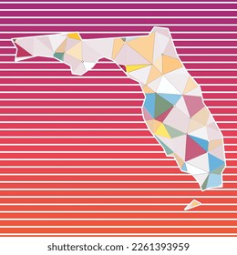 Florida vector illustration. Florida design on gradient stripes background. Technology, internet, network, telecommunication concept. Classy vector illustration.