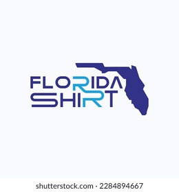 Florida vector map. Florida Shirt logo South Beach Miami. Good For Poster, Printing, Wallpaper, T-Shirt, and Gift.