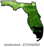 Florida vector sticker design with puma