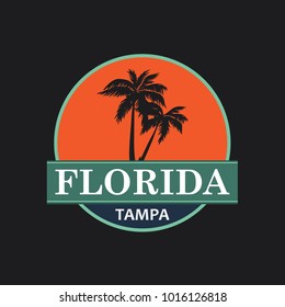 Florida Vintage T-Shirt Design. Vector.