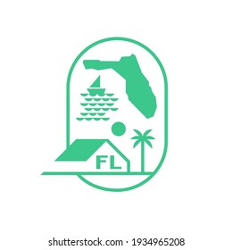 Florida vintage vector round logo. Real estate logo.