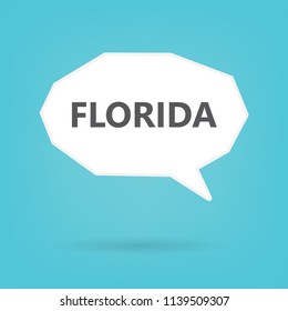 Florida word on speech bubble- vector illustration