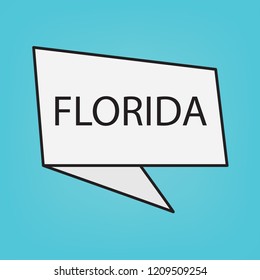 Florida word on a sticker- vector illustration