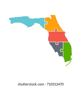 Florida Zones Jigsaw Vector Illustration