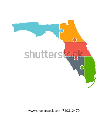 Florida Zones Jigsaw Vector Illustration