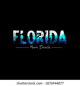 FLORIDA,Miami beach  t-shirt and apparel vector designs, typography, prints, labels, posters. Global swatches.

