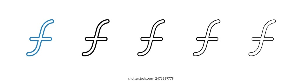 Florin black and white vector sign black and white vector icon