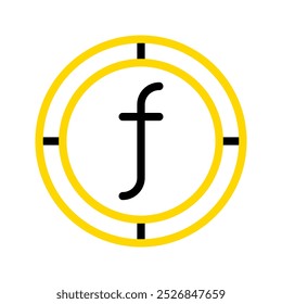 Florin currency icon. financial coin symbol with modern color outline style. editable stroke illustration.