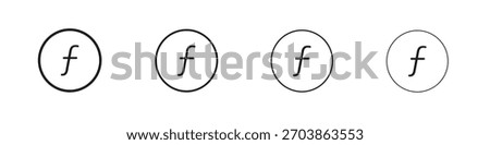 Florin sign icon linear vector icon in a editable style.