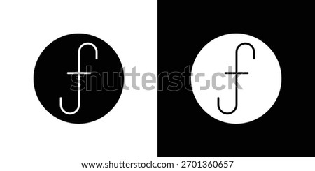 Florin sign icon. Vector illustration. Flat design.