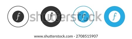 Florin sign icon For web, mobile.Vector Illustration