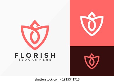 Florish Fashion Logo Design. Creative Idea logos designs Vector illustration template