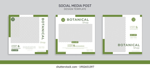 florist botanical shop ad social media post promotion banner template