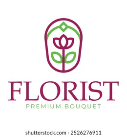 florist bouquet flat minimalist logo design