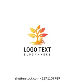 Florist and cow Logo Design Template. Vector Illustration