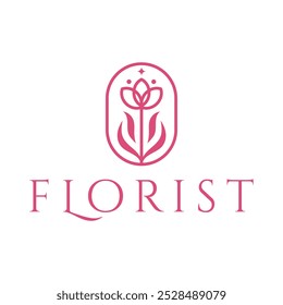 florist flat minimalist logo design